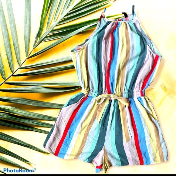 BeBop Pants - Bebop Stripped Halter Romper